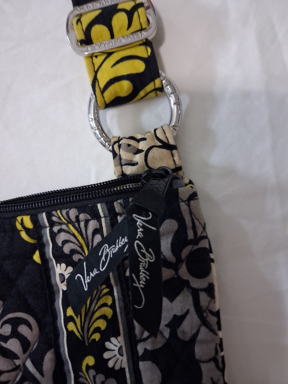 Vera Bradley Floral Crossbody Bag - Black & Yellow - Picture 9 of 12